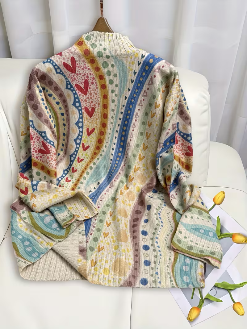 Ambrosine | Målade Paisley Zip Cardigan