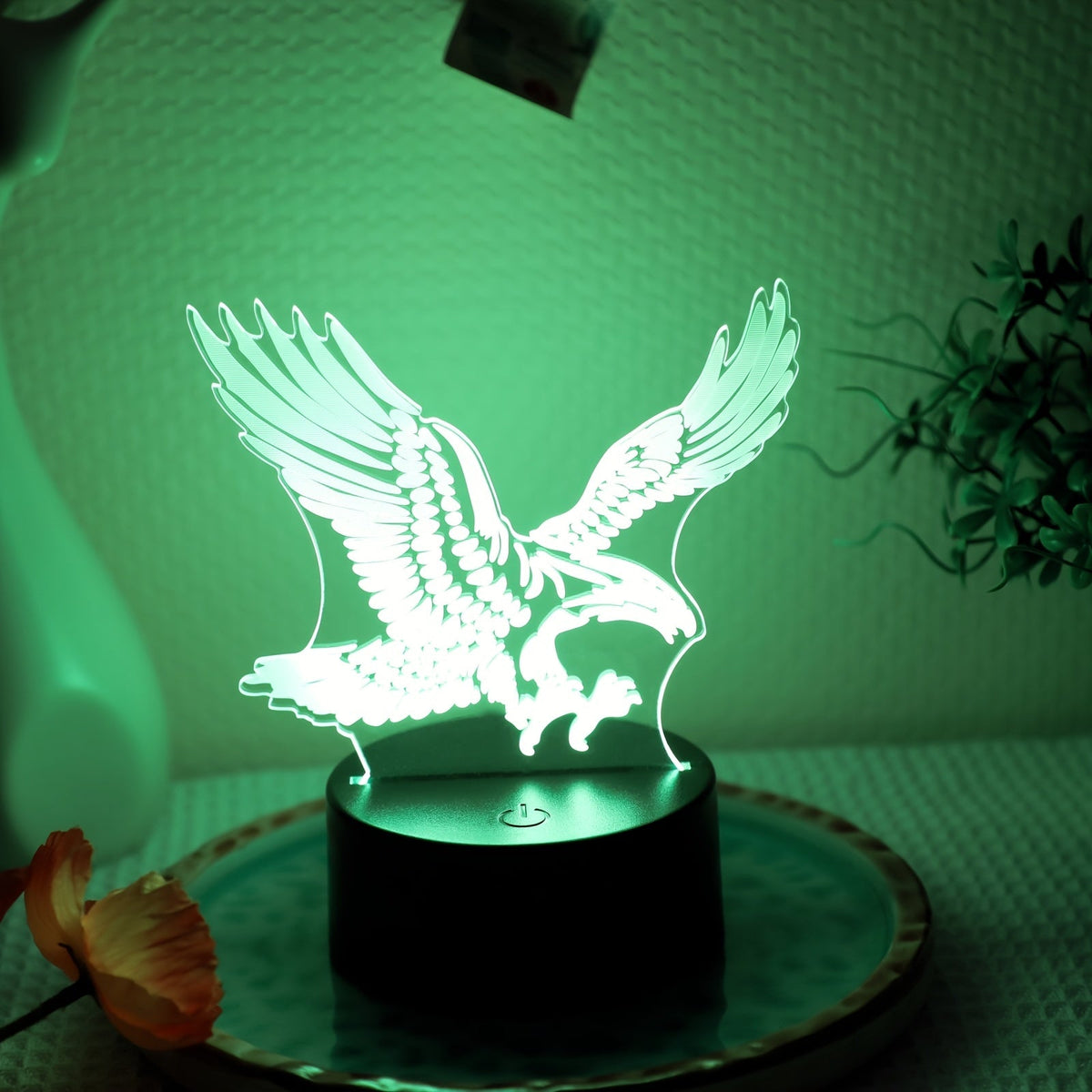EagleLight - 3D LED Nocna Lampa z Dotykowym Sterowaniem, 7 Kolorów USB Lampka Stołowa