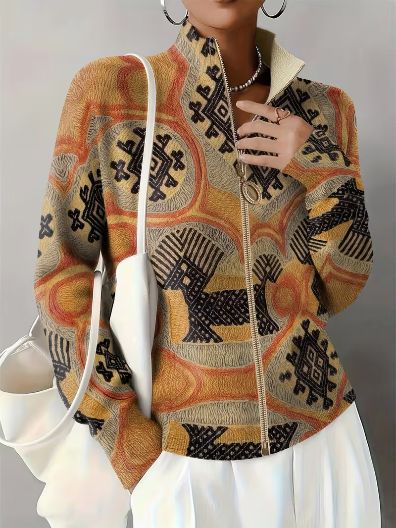 Sedgely | Folk Tapestry Zip Cardigan