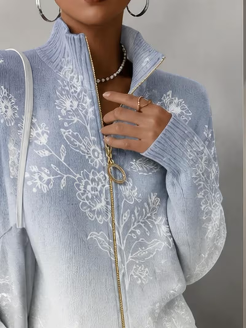 Halloway | Frosted Bloom Zip Cardigan