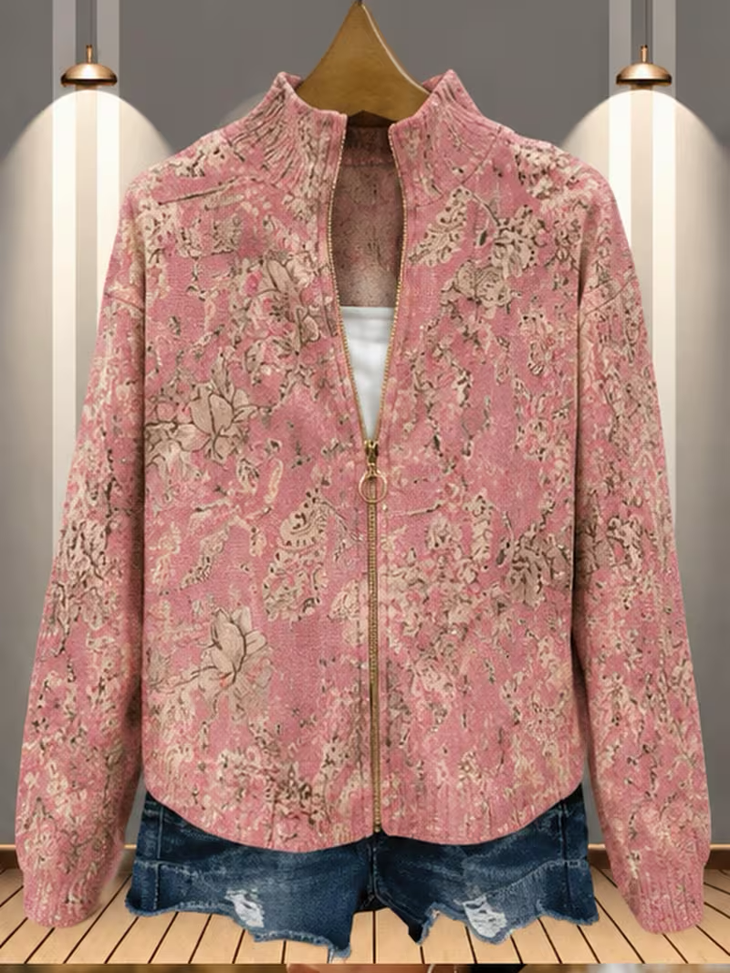 Saffira | Gildad Blomma Zip Cardigan