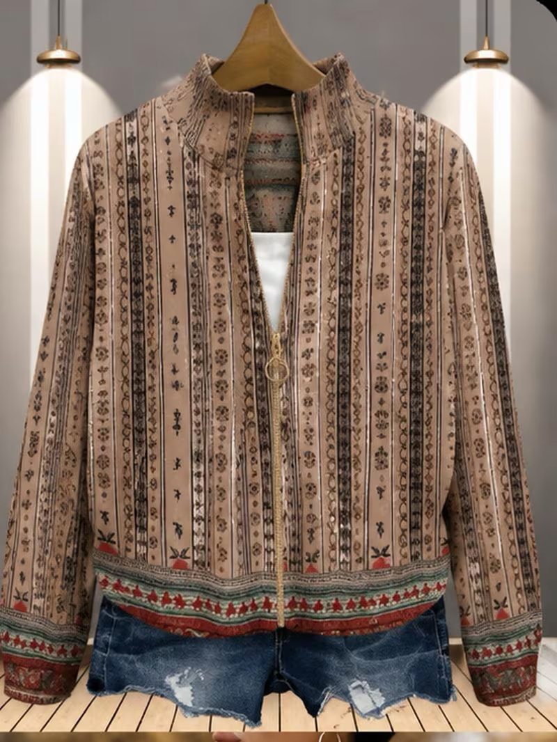 Wrenford | Vävda Rand Zip Cardigan