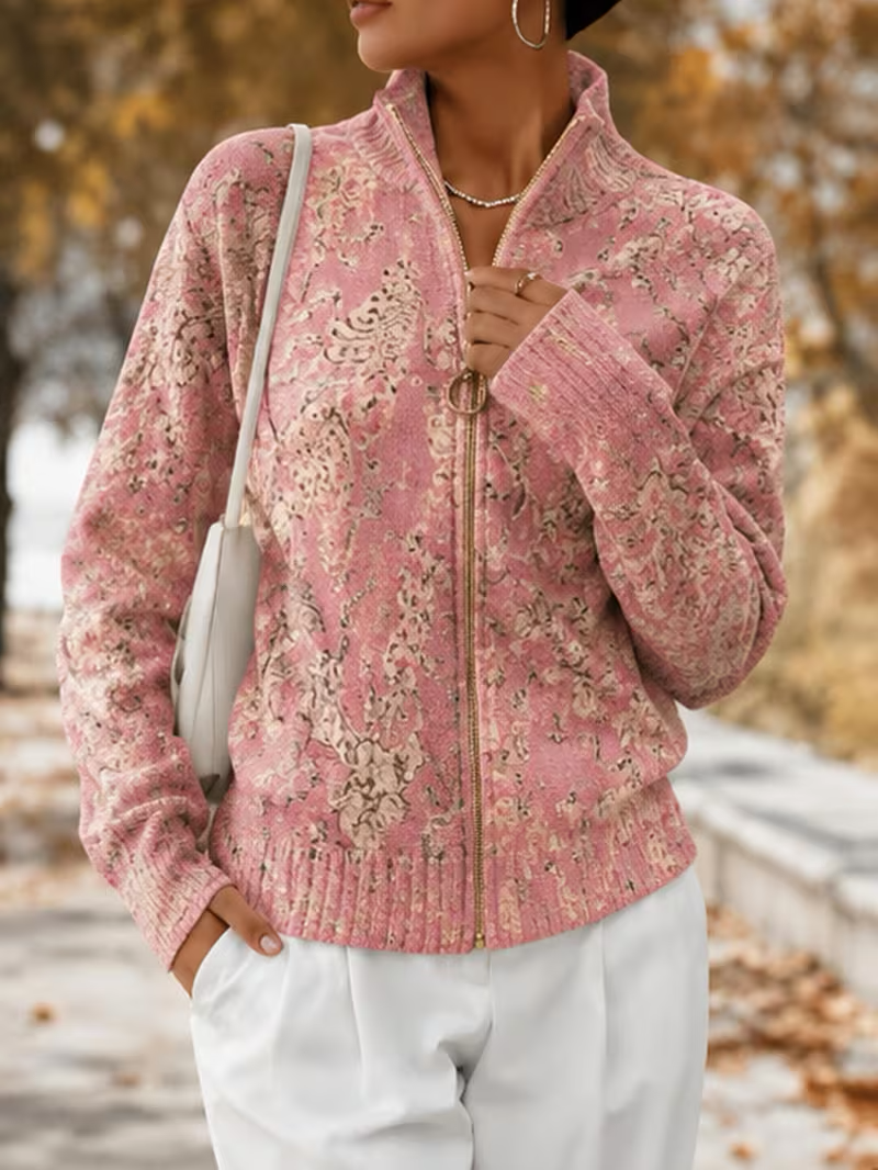 Saffira | Gildad Blomma Zip Cardigan
