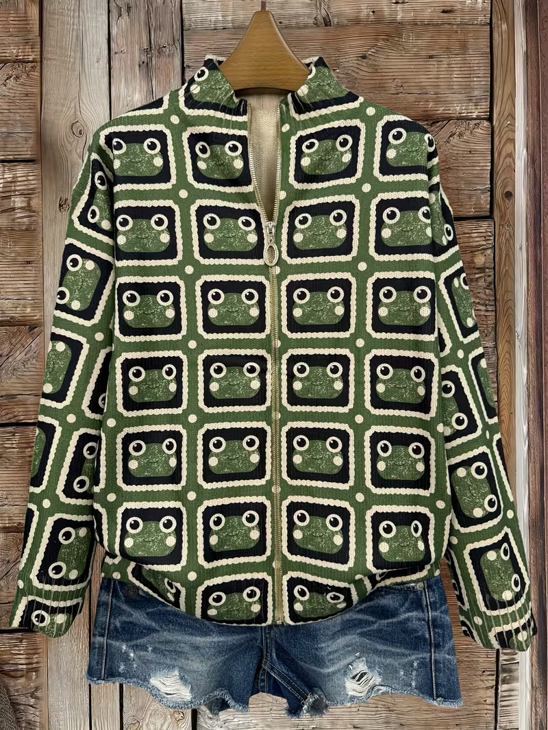 Clemency | Retro Tile Zip Cardigan