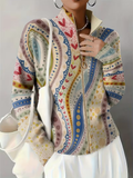 Ambrosine | Målade Paisley Zip Cardigan