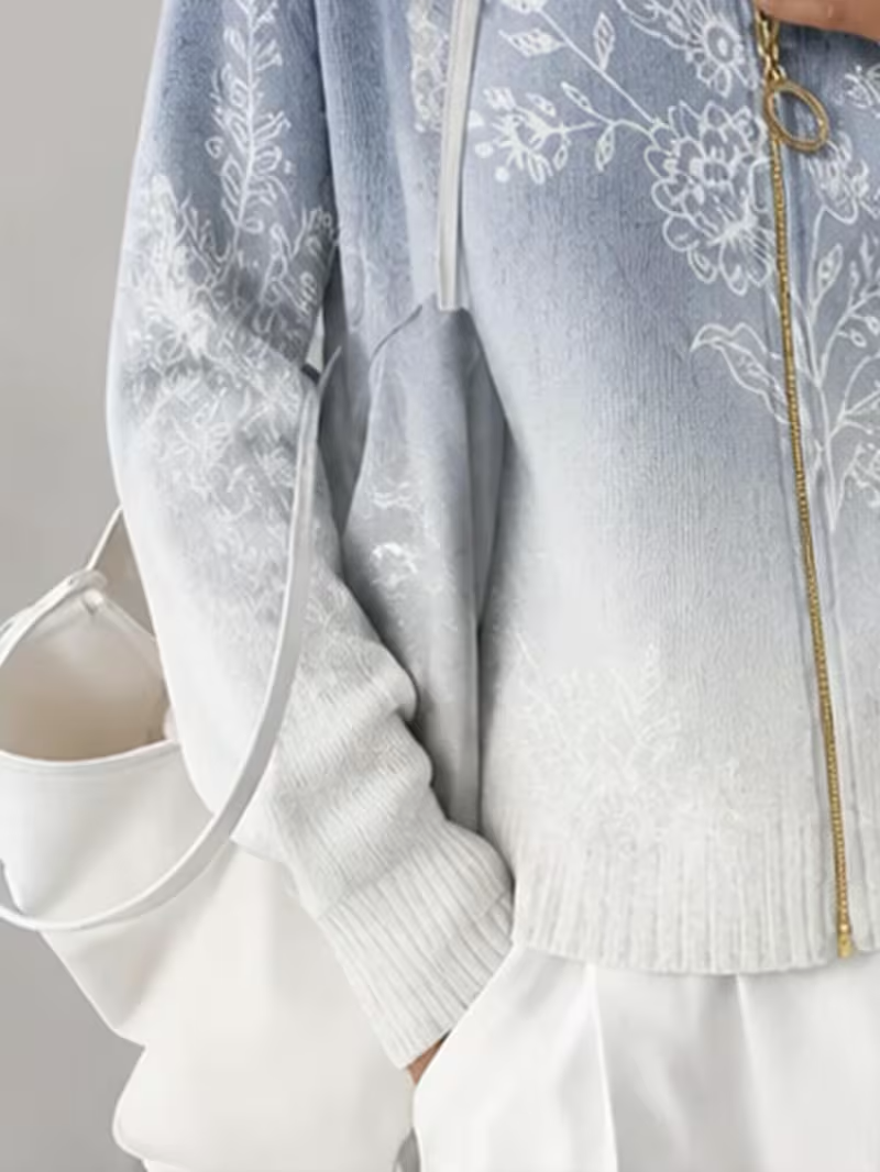 Halloway | Frosted Bloom Zip Cardigan