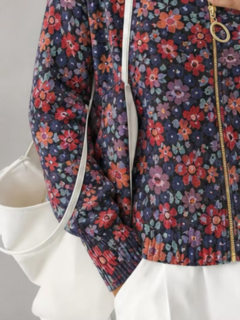 Vireya | Ditsy Floral Zip Cardigan