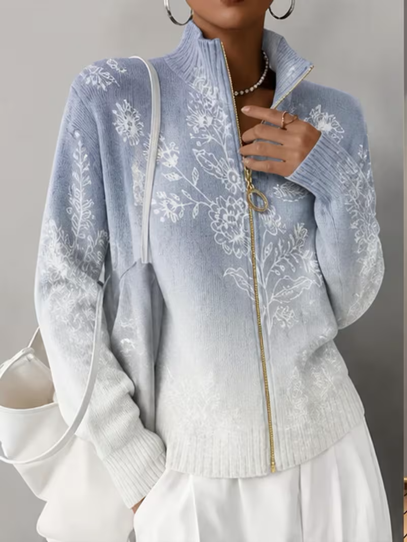 Halloway | Frosted Bloom Zip Cardigan