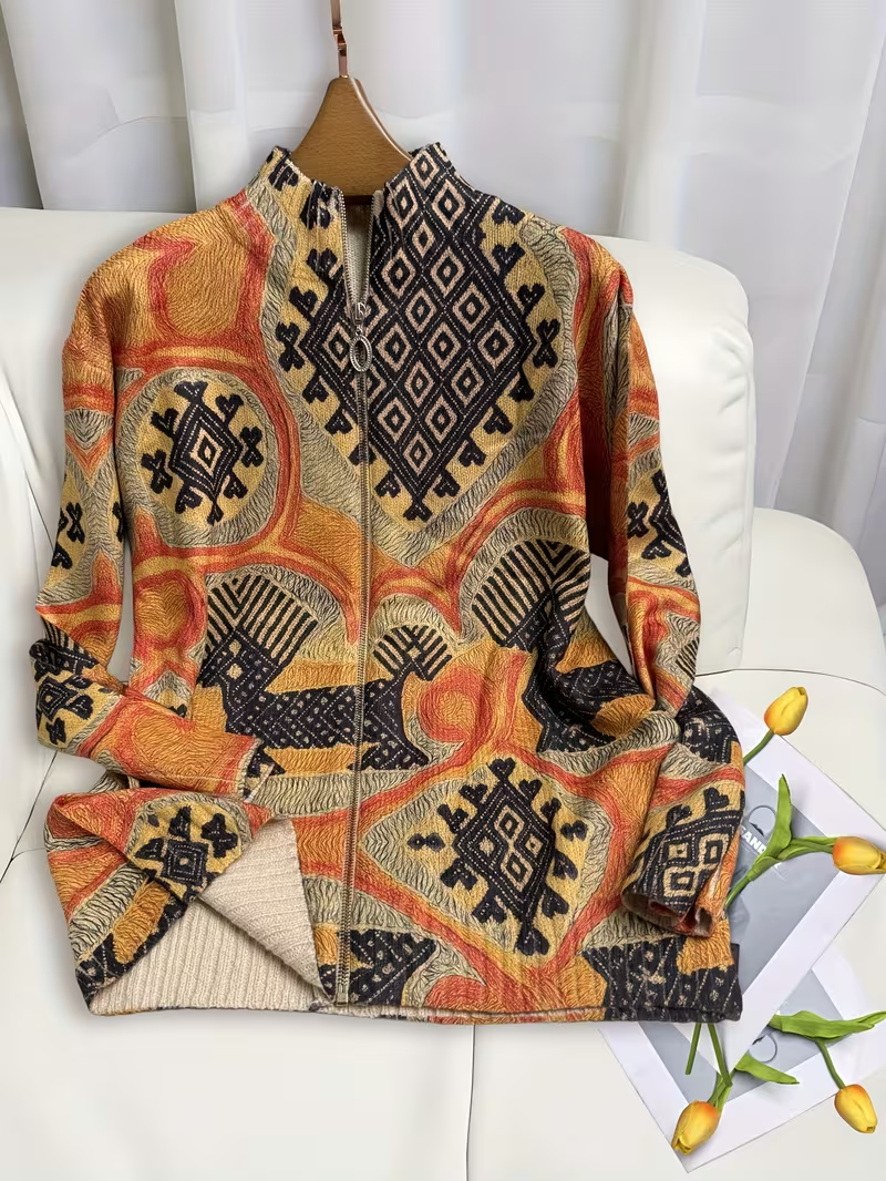 Sedgely | Folk Tapestry Zip Cardigan