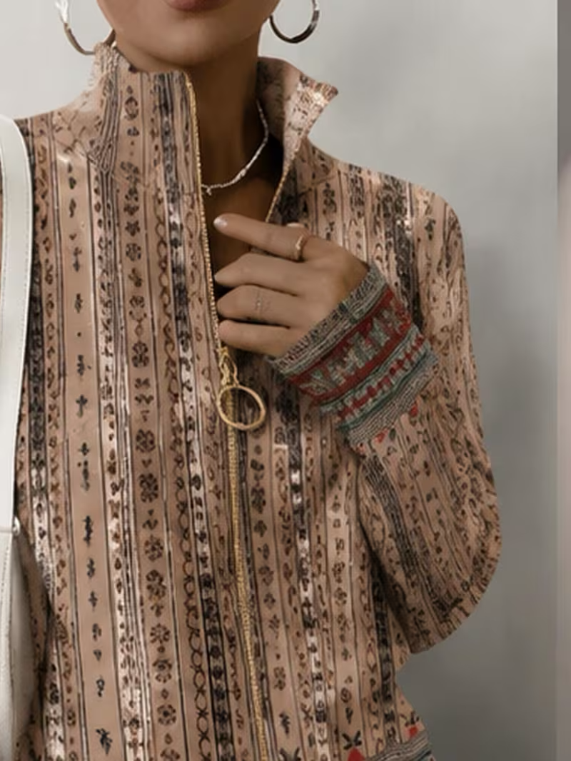 Wrenford | Vävda Rand Zip Cardigan