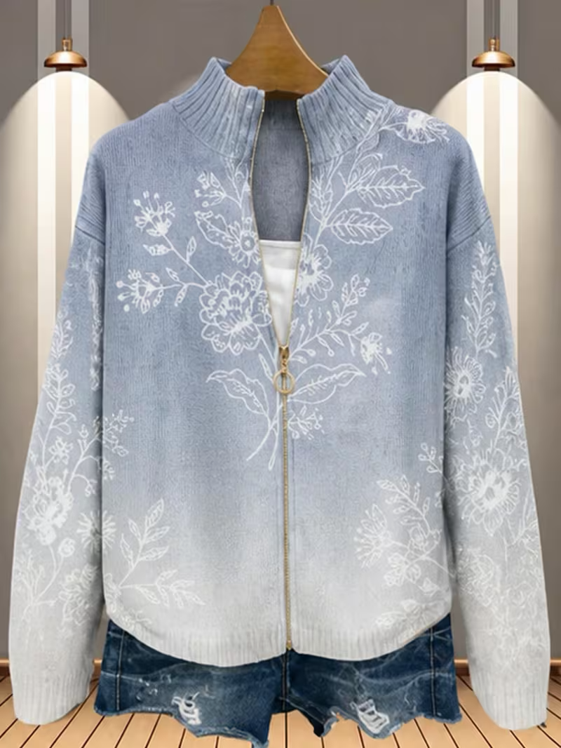 Halloway | Frosted Bloom Zip Cardigan