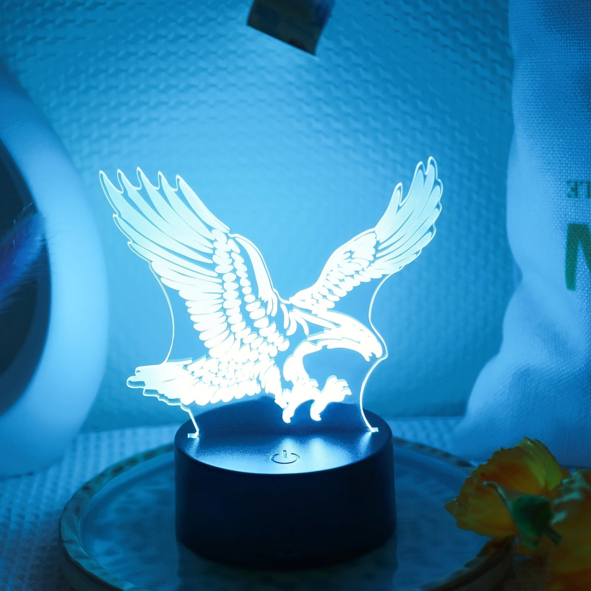 EagleLight - 3D LED Nocna Lampa z Dotykowym Sterowaniem, 7 Kolorów USB Lampka Stołowa
