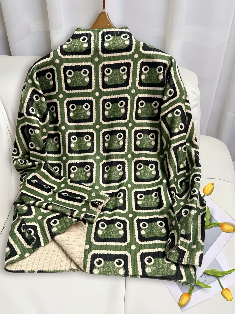 Clemency | Retro Tile Zip Cardigan