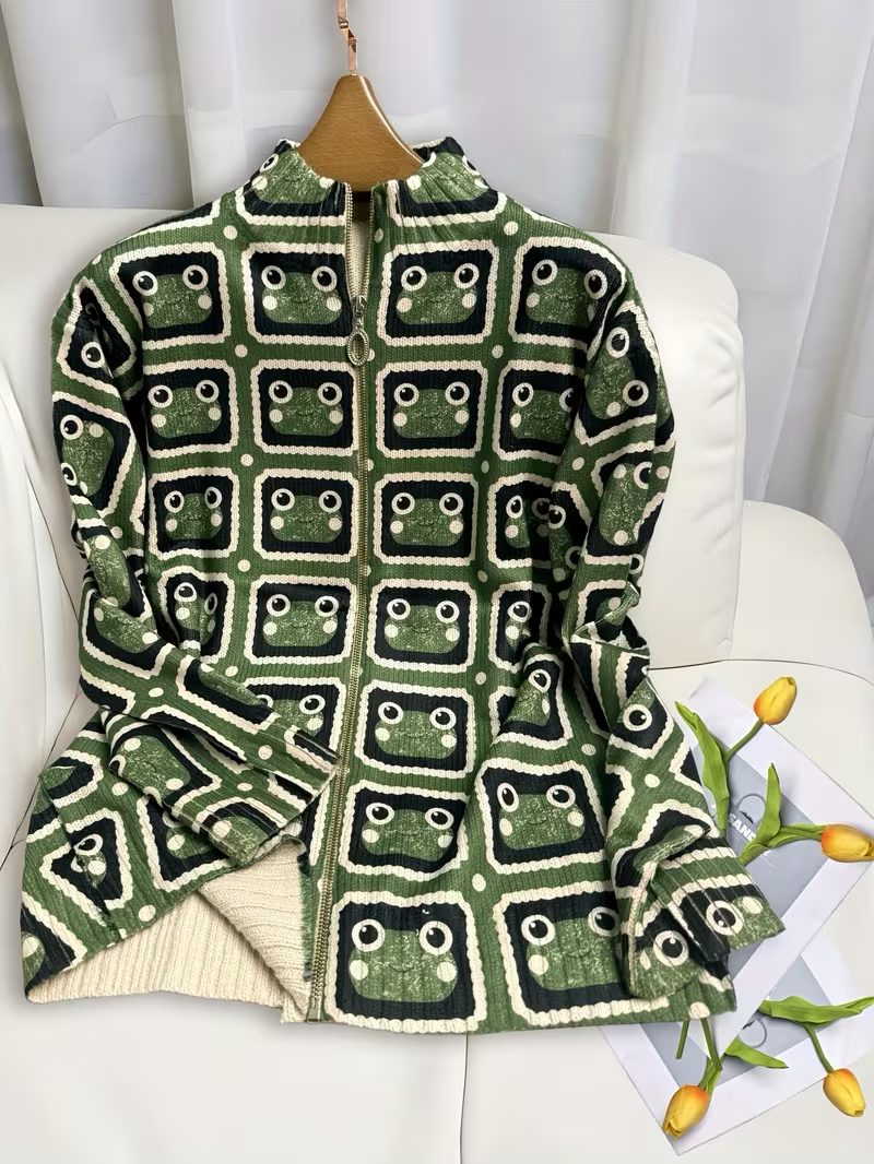 Clemency | Retro Tile Zip Cardigan