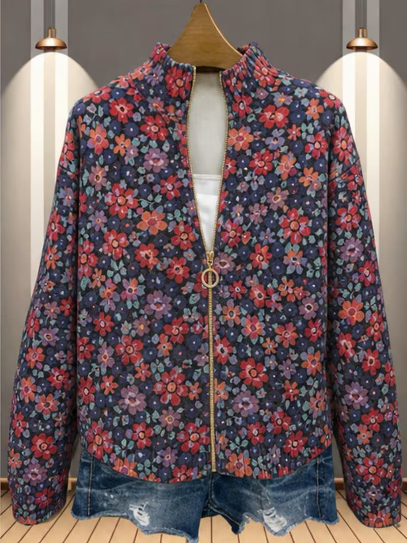Vireya | Ditsy Floral Zip Cardigan