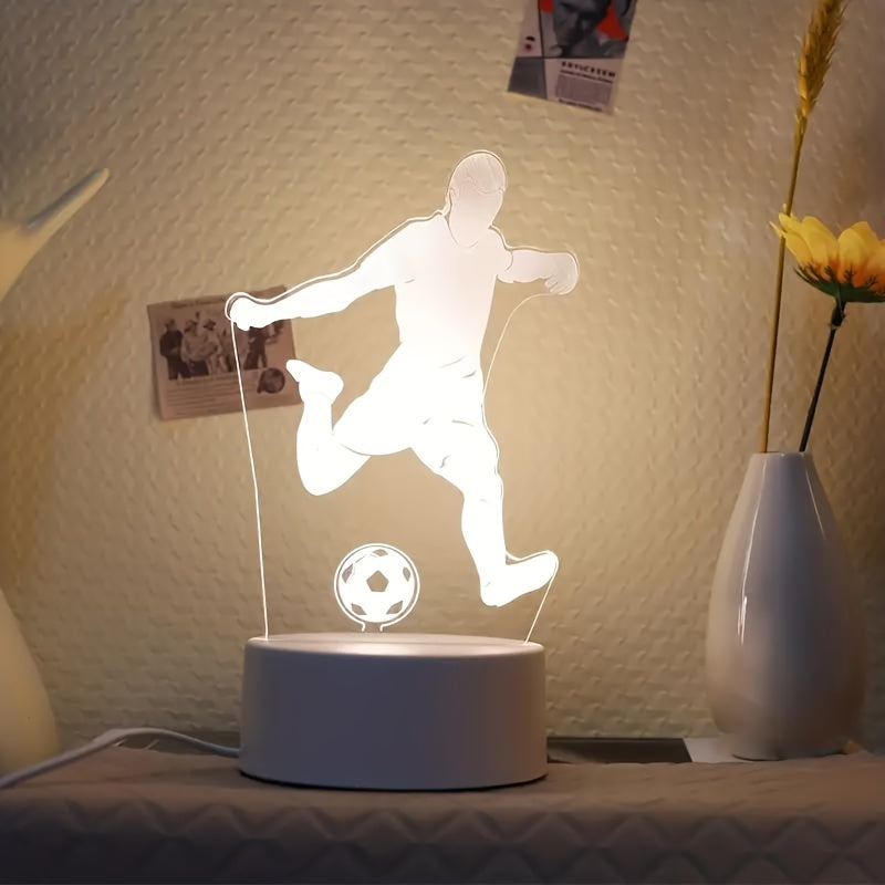 SoccerGlow - Piłkarska LED Nocna Lampa z Akrylową Podstawą