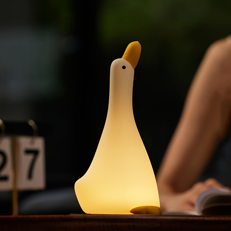 DreamDuck - Silikonowa Lampka Nocna z USB, Ładowana Dotykowym Sensorem i 3 Poziomami Jasności