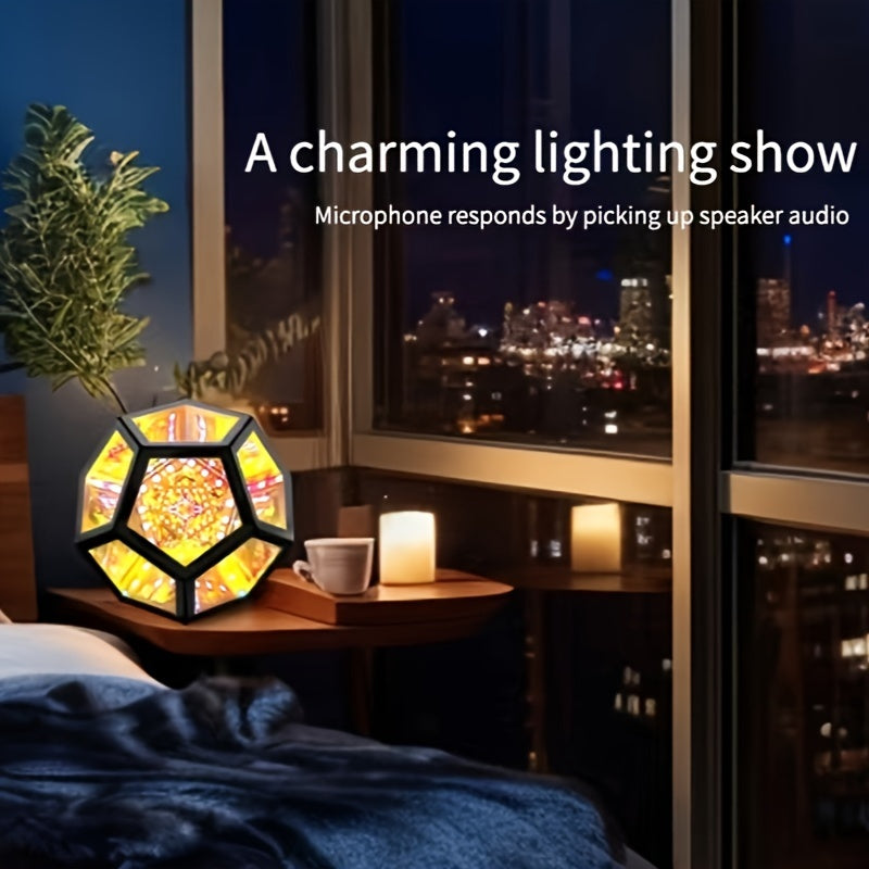 InfinityGlow - Magiczna Kolorowa Lampa Dodekaedru z 3D Nieskończonym Lustrem i Oświetleniem RGB