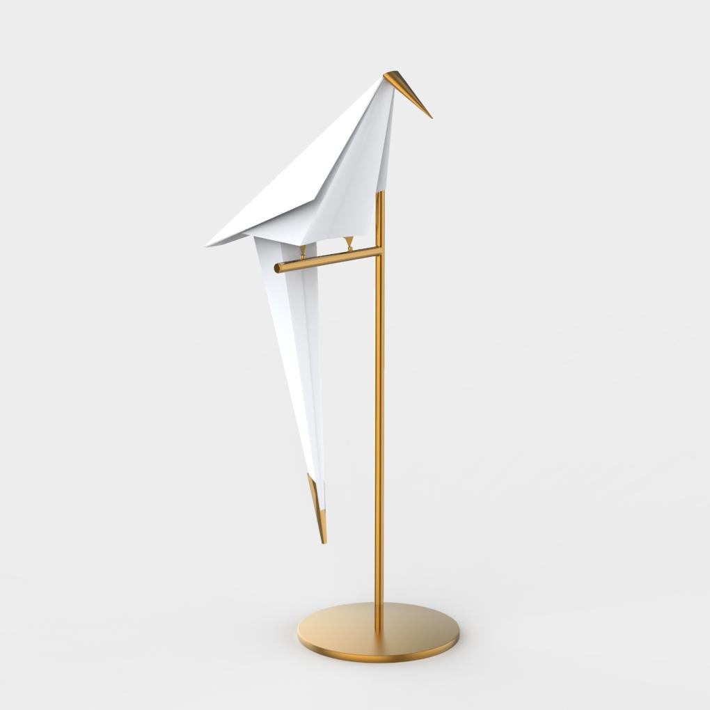 OrigamiGlow – Złota Lampa Stołowa w Stylu Origami z Oświetleniem LED