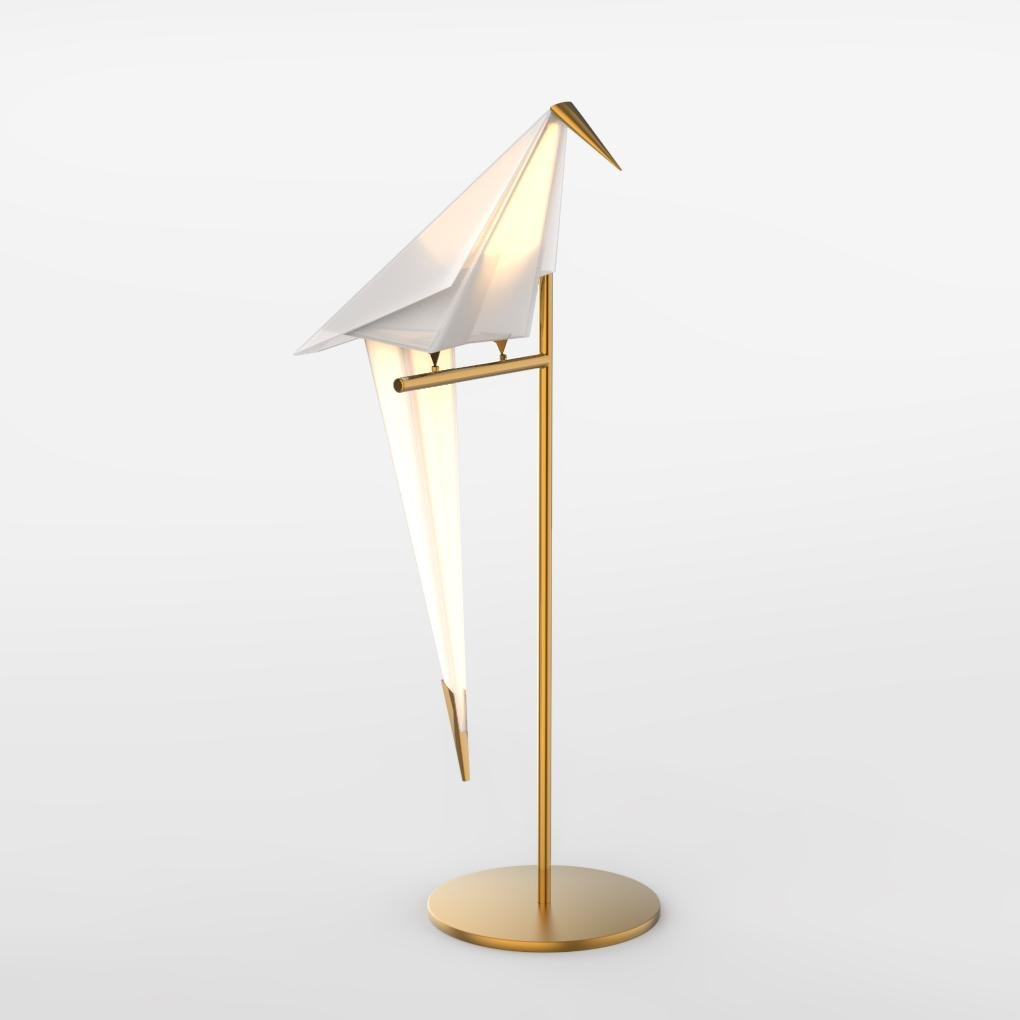 OrigamiGlow – Złota Lampa Stołowa w Stylu Origami z Oświetleniem LED