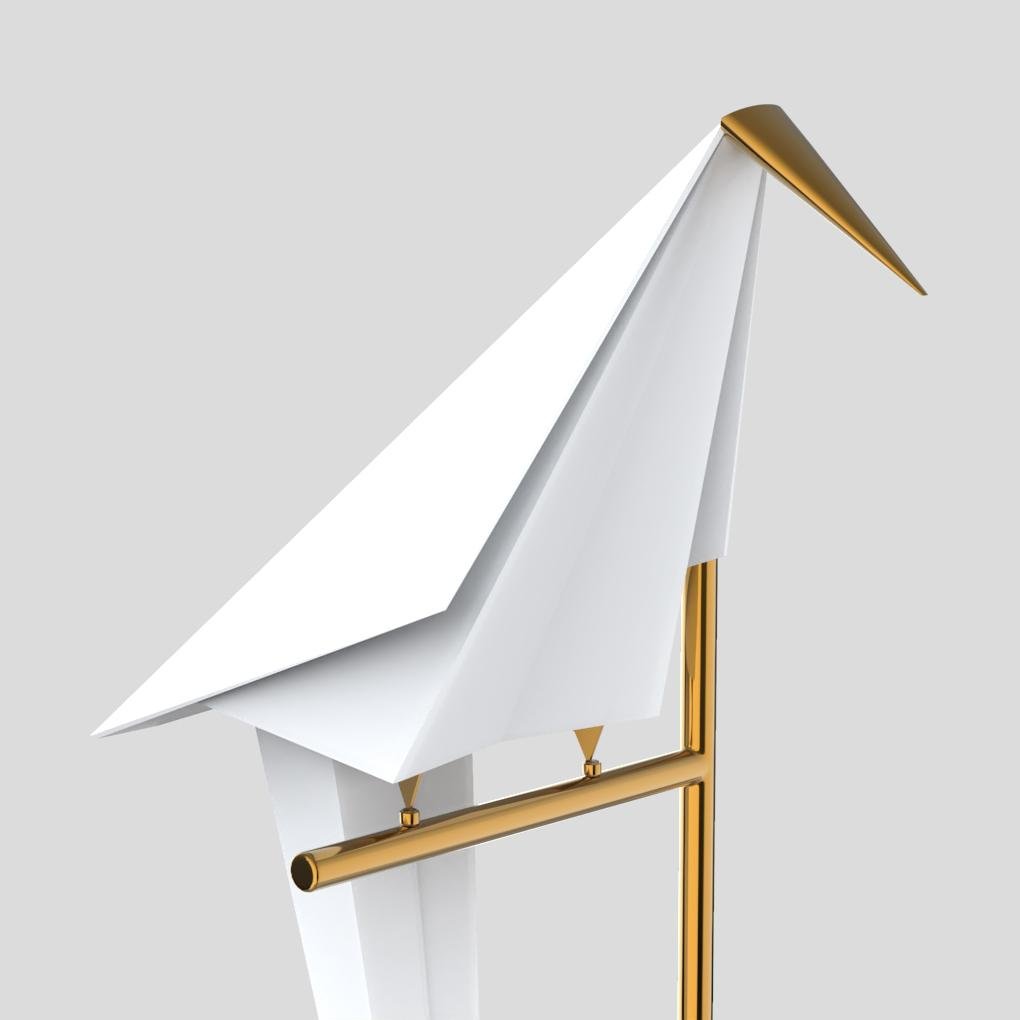 OrigamiGlow – Złota Lampa Stołowa w Stylu Origami z Oświetleniem LED