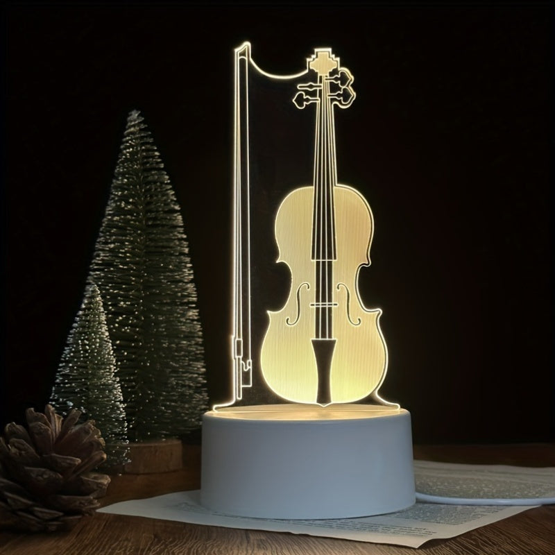 MuziekLamp - 3D Iluzja Cello LED Lampa Stołowa