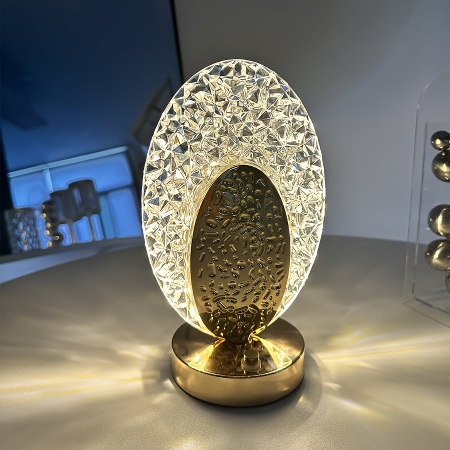 FeatherLamp - USB Dotykowa Lampa Stołowa z Designem Piór Pawia, Nieskończona Regulacja Jasności LED