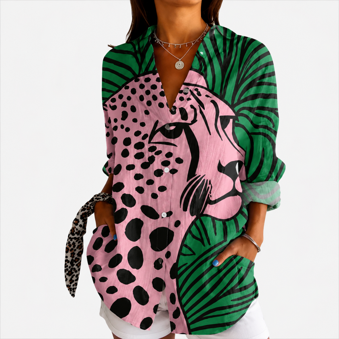 Tropisk Leopardkonst Blus