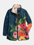 Amaya | Vintage Blommig Tryckt Vadderad Jacka