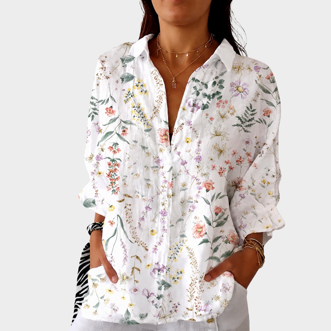 Vita Ängsblommor Blus