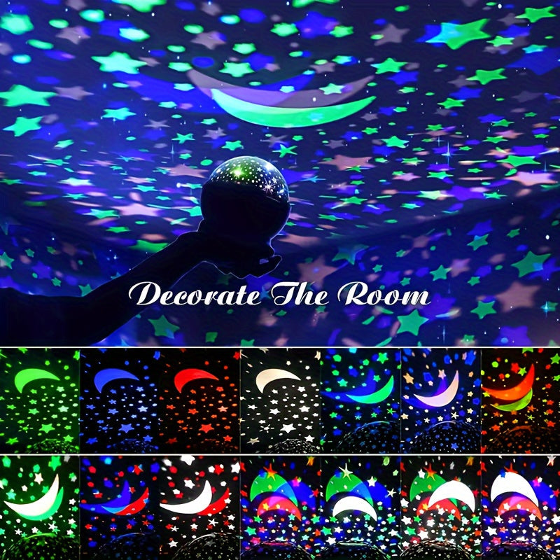 StarGlow - Projektor LED Ster z Nocną Lampką z Regulowanymi Kolorami i Zasilaniem USB