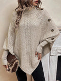 Alexis | Höghalsad Batwing Poncho Tröja