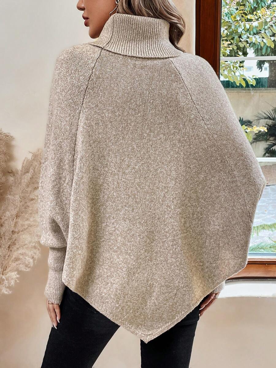 Alexis | Höghalsad Batwing Poncho Tröja