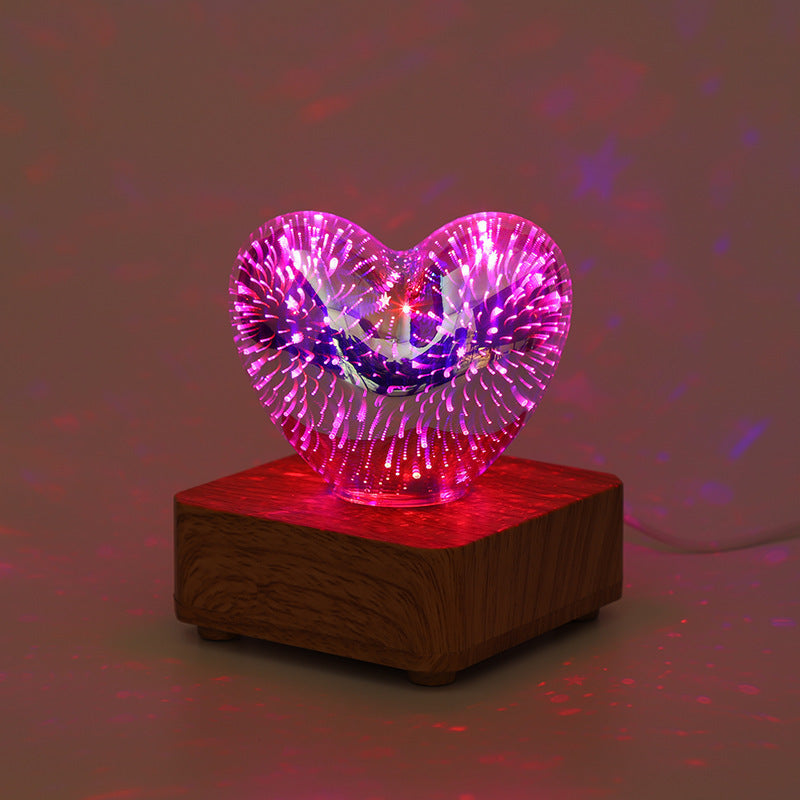 LoveLight - 3D Serce Fajerwerki LED Nocna Lampka, Zasilana przez USB