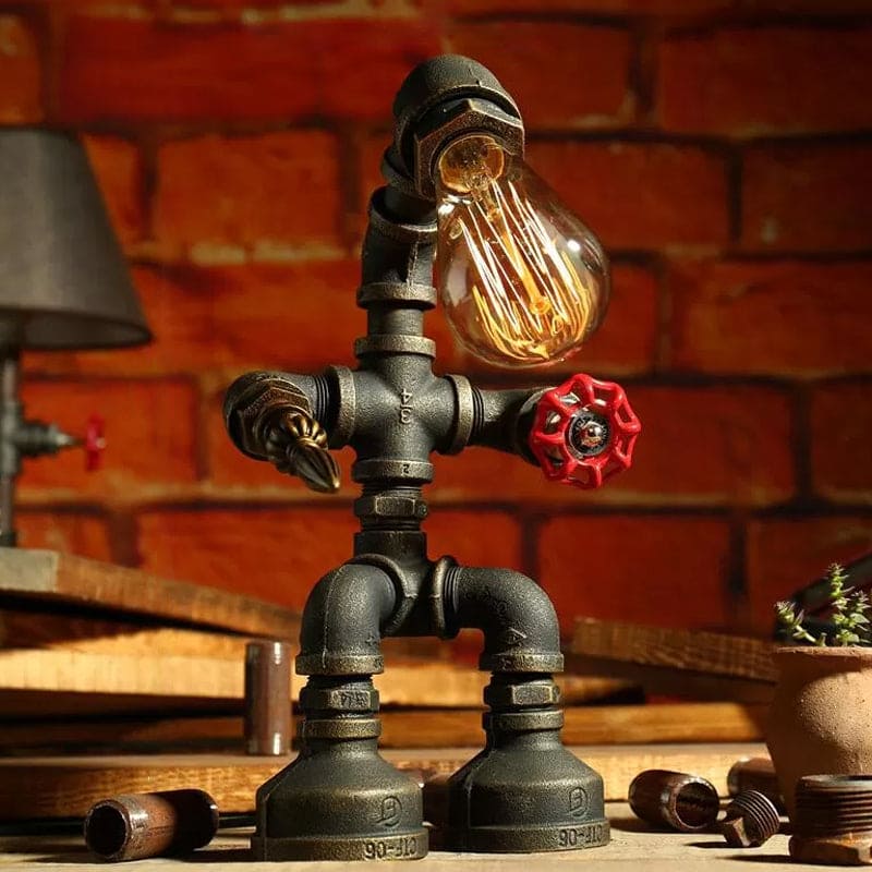 RoboLume - Retro-Futurystyczna Lampa Stołowa Robot