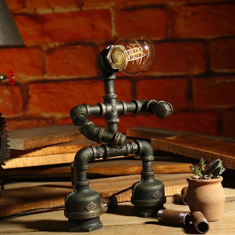 RoboLume - Retro-Futurystyczna Lampa Stołowa Robot