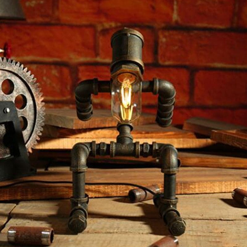 RoboLume - Retro-Futurystyczna Lampa Stołowa Robot