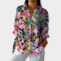 Blomsterträdgård Svart Blus
