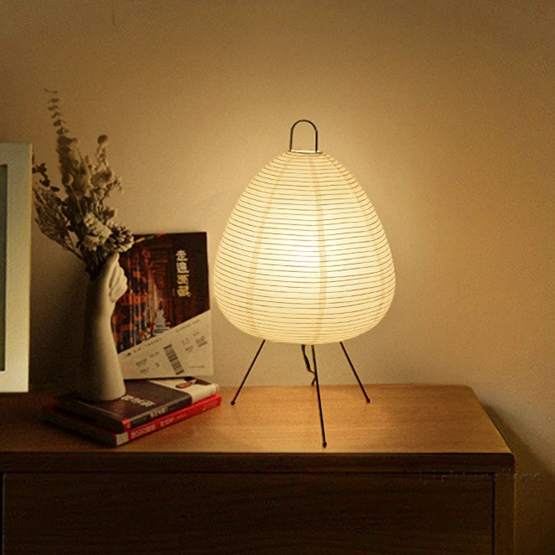 RadiantHue - Japońska Lampa Stołowa z Papieru Ryżowego