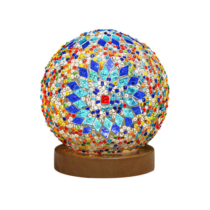 Luminara - Sferyczna LED Przyciemniana Szklana Lampa Stołowa Barokowa Mozaika 3.9"