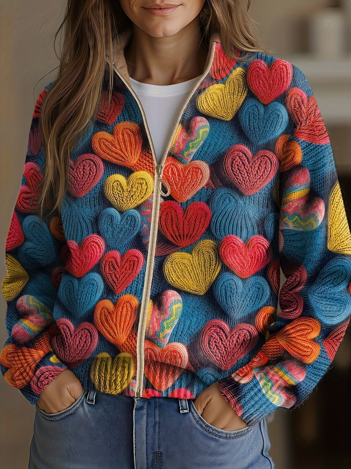 Valentine | Flerfärgade Hjärta Texturerat Mönster