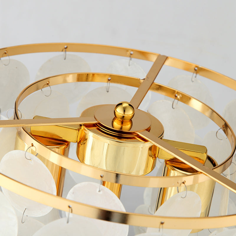 Lampa nocna Shell - Rustykalna metalowa lampa stołowa do sypialni