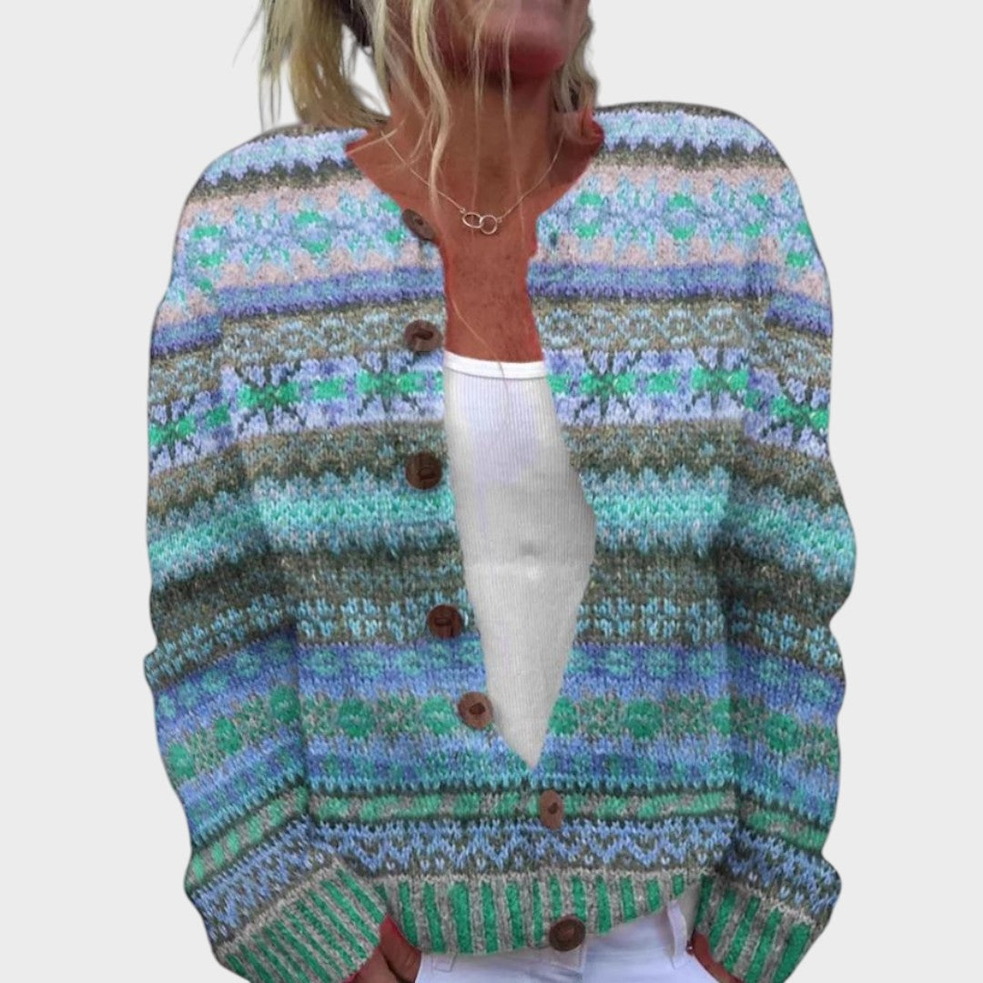 Olivia | Dam Floral Höst Cardigan