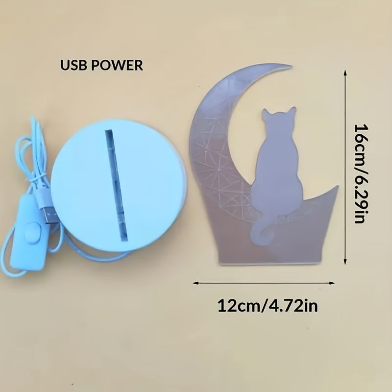 MaanLamp - 3D Kot USB Lampa Stołowa