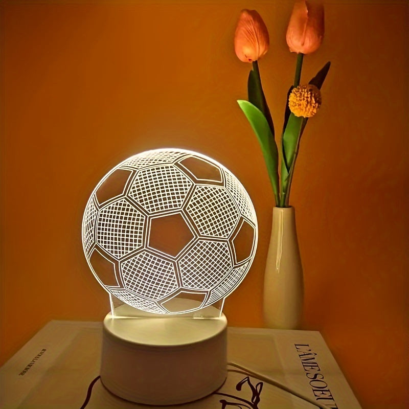 SoccerGlow - Piłkarska LED Nocna Lampa z Akrylową Podstawą