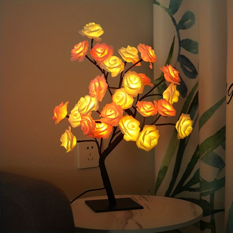 RozenLicht - Lampa Stołowa LED z USB, Oświetlenie Nastrojowe