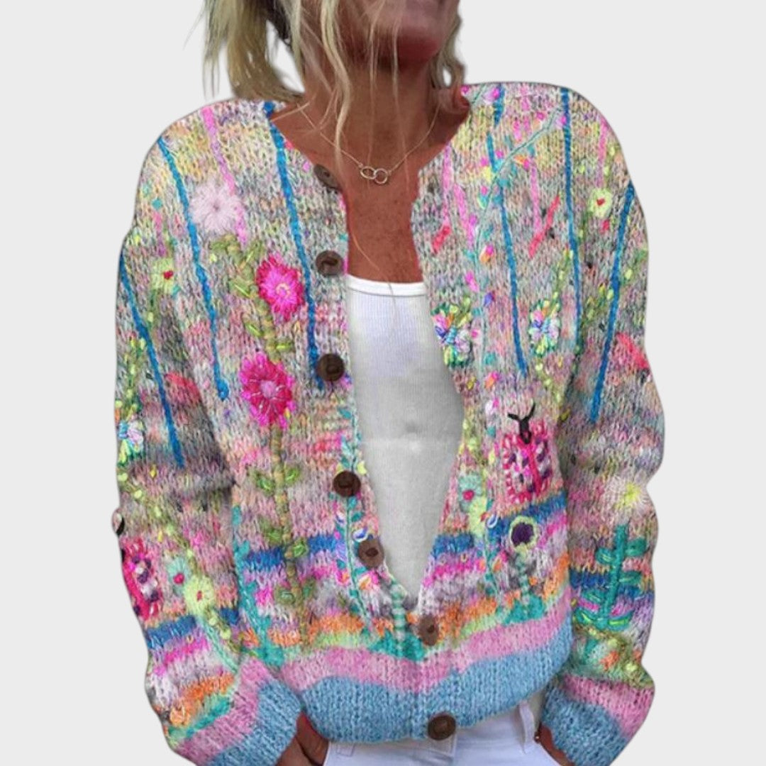 Lucy | Kvinno Floral Höst Cardigan