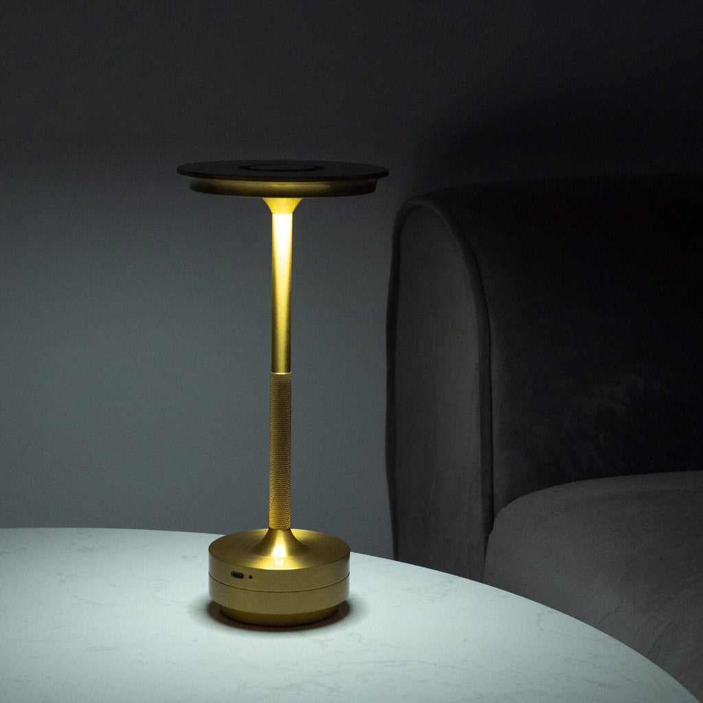 Ambientowa Metaliczna Lampa Stołowa Bezprzewodowa