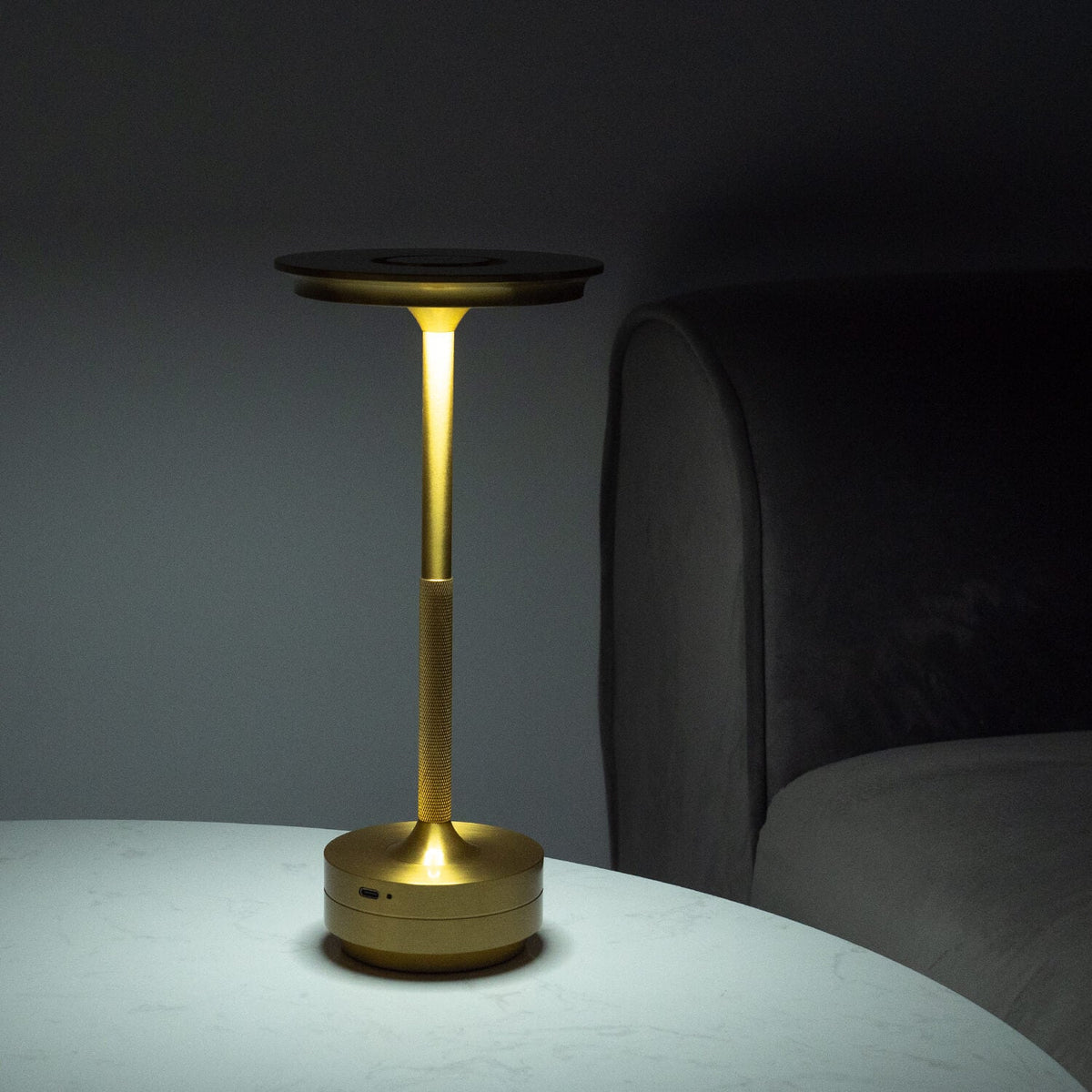 Ambientowa Metaliczna Lampa Stołowa Bezprzewodowa
