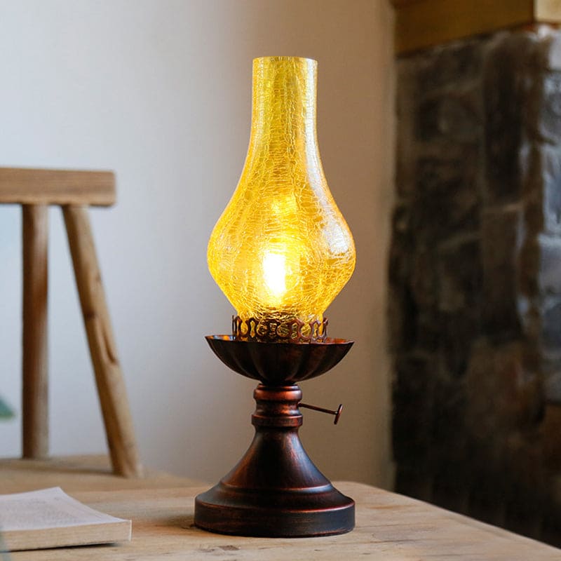 GlowThijs - Retro Lampa Nocna z Kloszem z Craykle Szkła